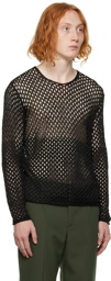 Dion Lee Black Metallic Long Sleeve Sweater