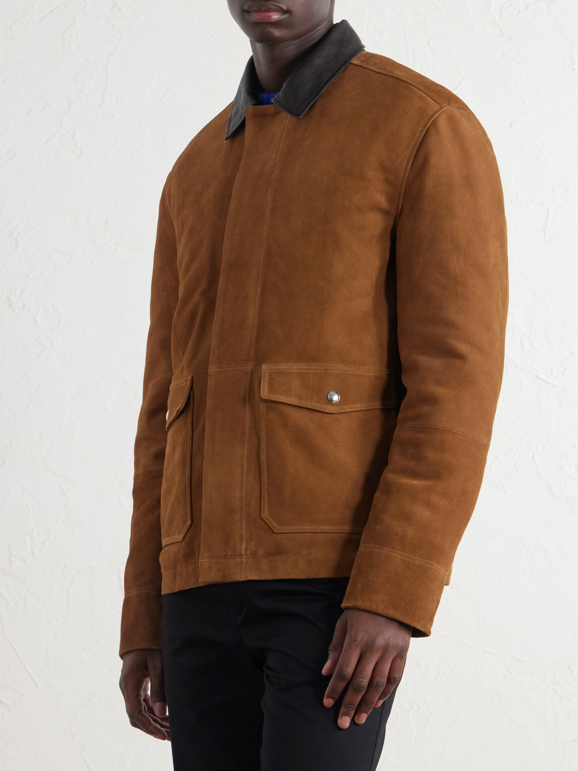 Mr P. - Leather-Trimmed Suede Jacket - Yellow