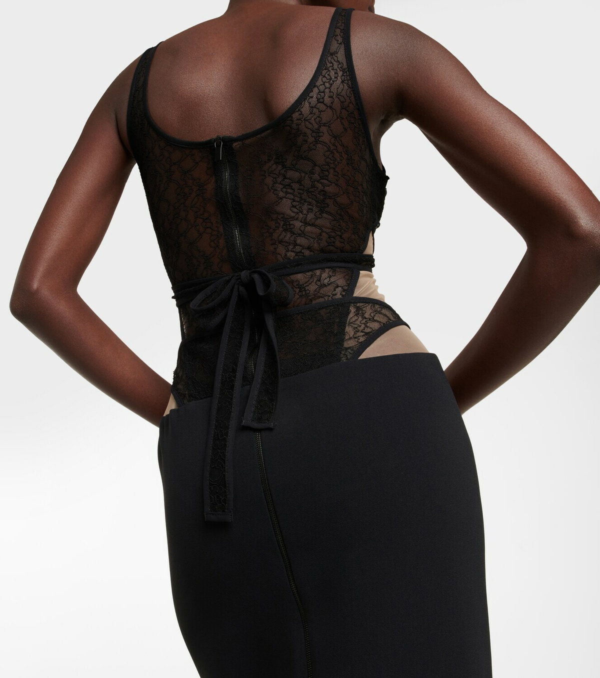 David Koma Lace corset gown