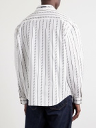 Versace - Striped Cotton-Blend Jacquard Shirt - White