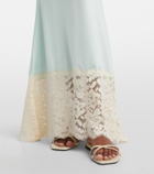 Montce Natalia lace-trimmed satin slip skirt