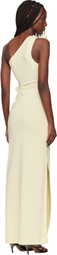 Coperni Yellow Asymmetric Flower Midi Dress