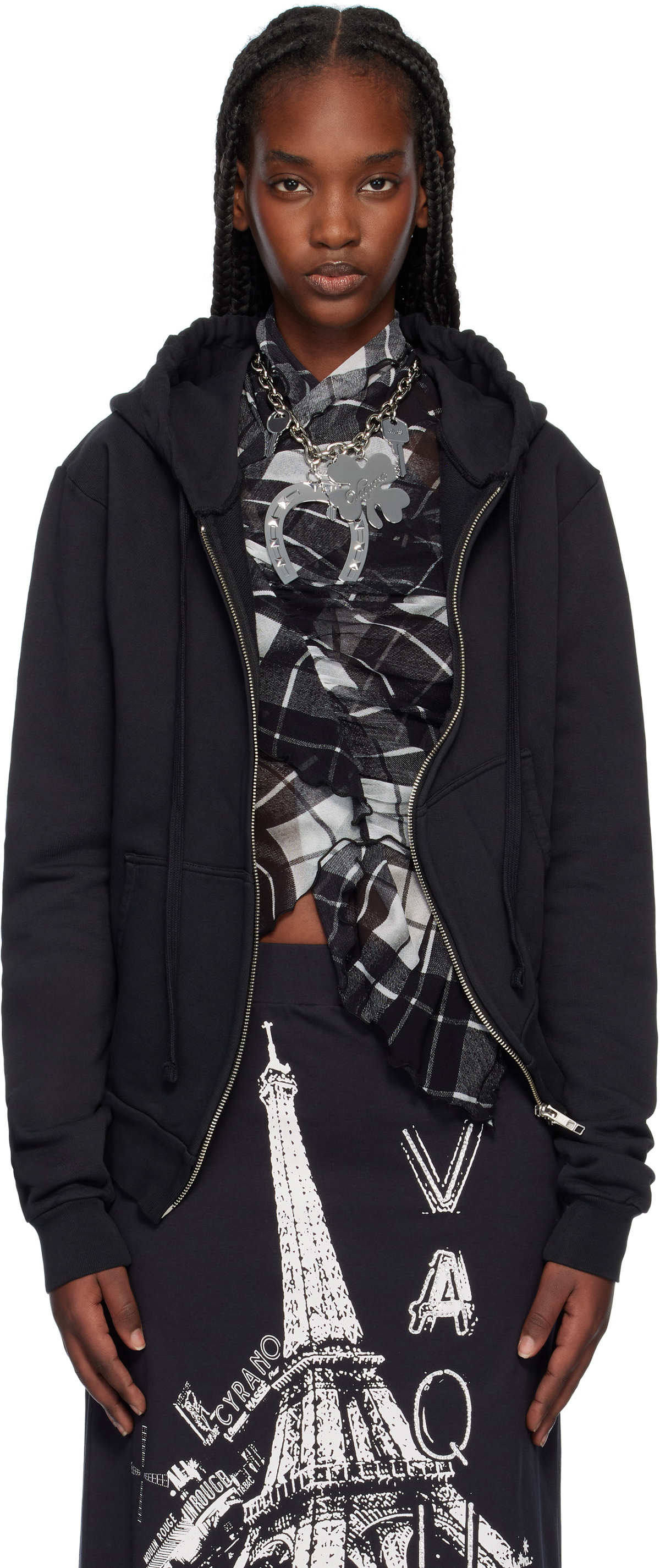 VAQUERA Black Giant Zip Hoodie Vaquera VAQUERA Black Giant Zip Hoodie Vaquera