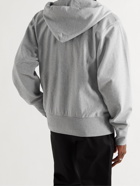 MAISON MARGIELA - 1Con Printed Mélange Loopback Cotton-Jersey Hoodie - Gray