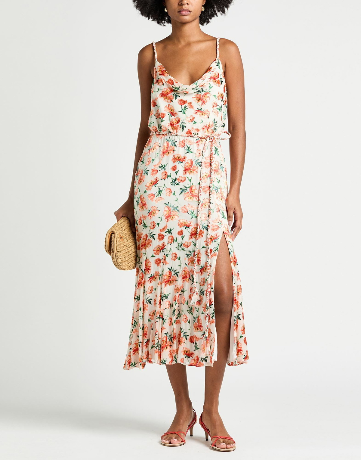Alice + Olivia Womens Midi dress in Orange