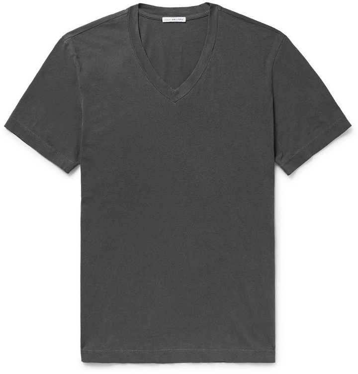 Photo: James Perse - Slim-Fit Combed Cotton-Jersey T-Shirt - Men - Charcoal