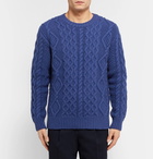 Mr P. - Cable-Knit Merino Wool and Cashmere-Blend Sweater - Men - Cobalt blue