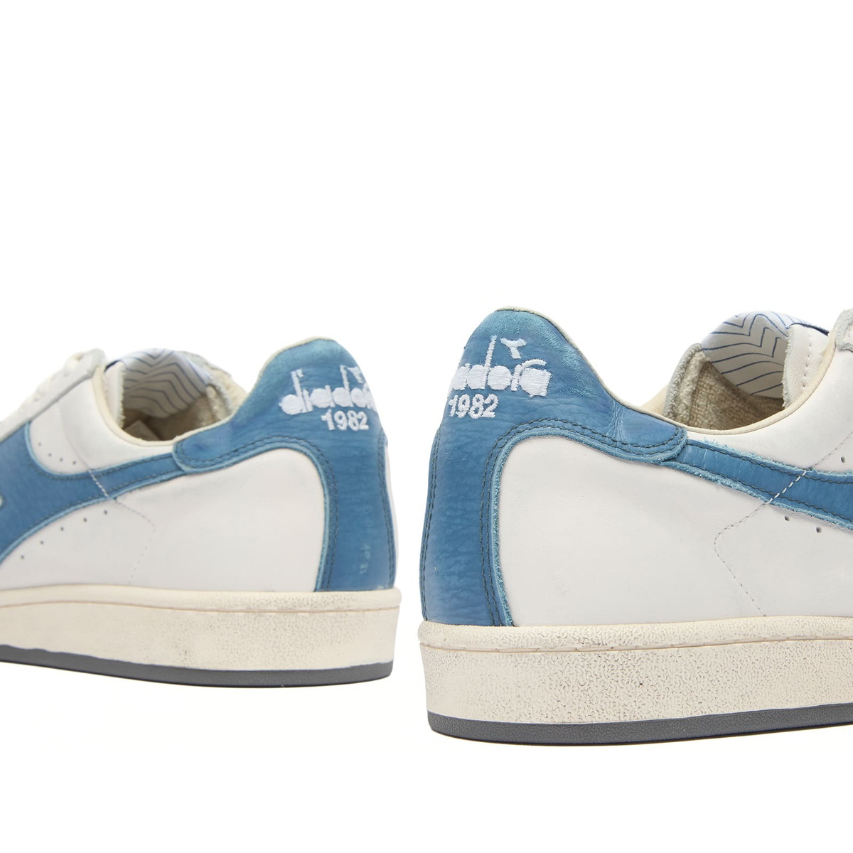 Diadora Men's Prestige  Sneaker in White/Blue Shadow
