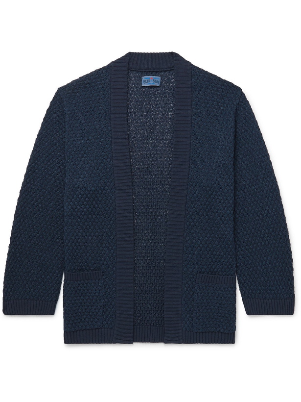 Photo: BLUE BLUE JAPAN - Indigo-Dyed Open-Knit Cardigan - Blue - L