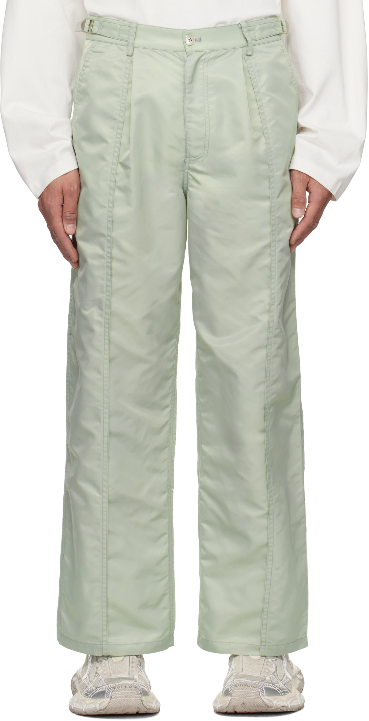 Feng Chen Wang Blue Pleated Wide-Leg Jeans Feng Chen Wang