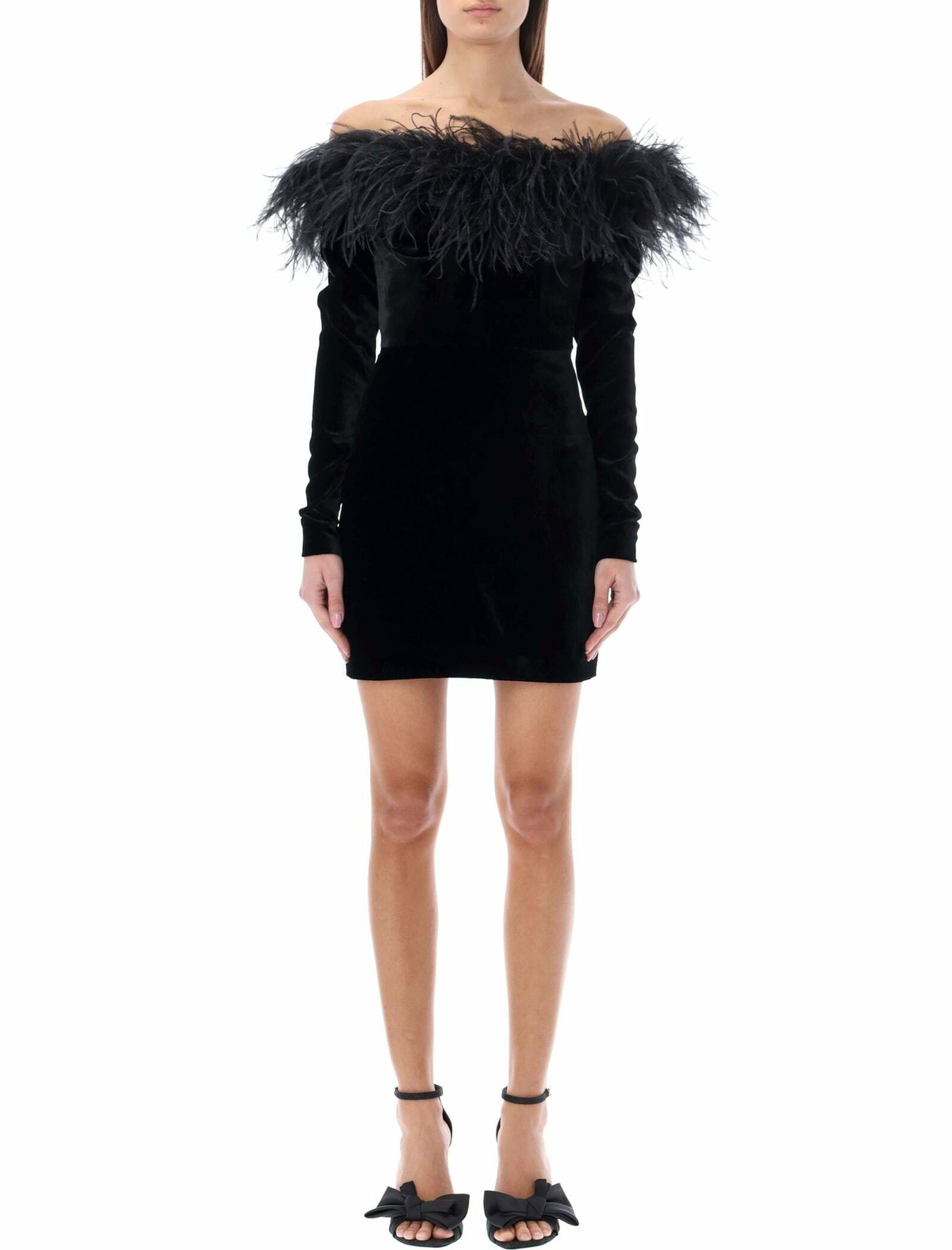 ワンピース ALESSANDRA RICH MINI DRESS FEATHER TRIM Alessandra Rich Mini Dress Feather Trim Alessandra Rich