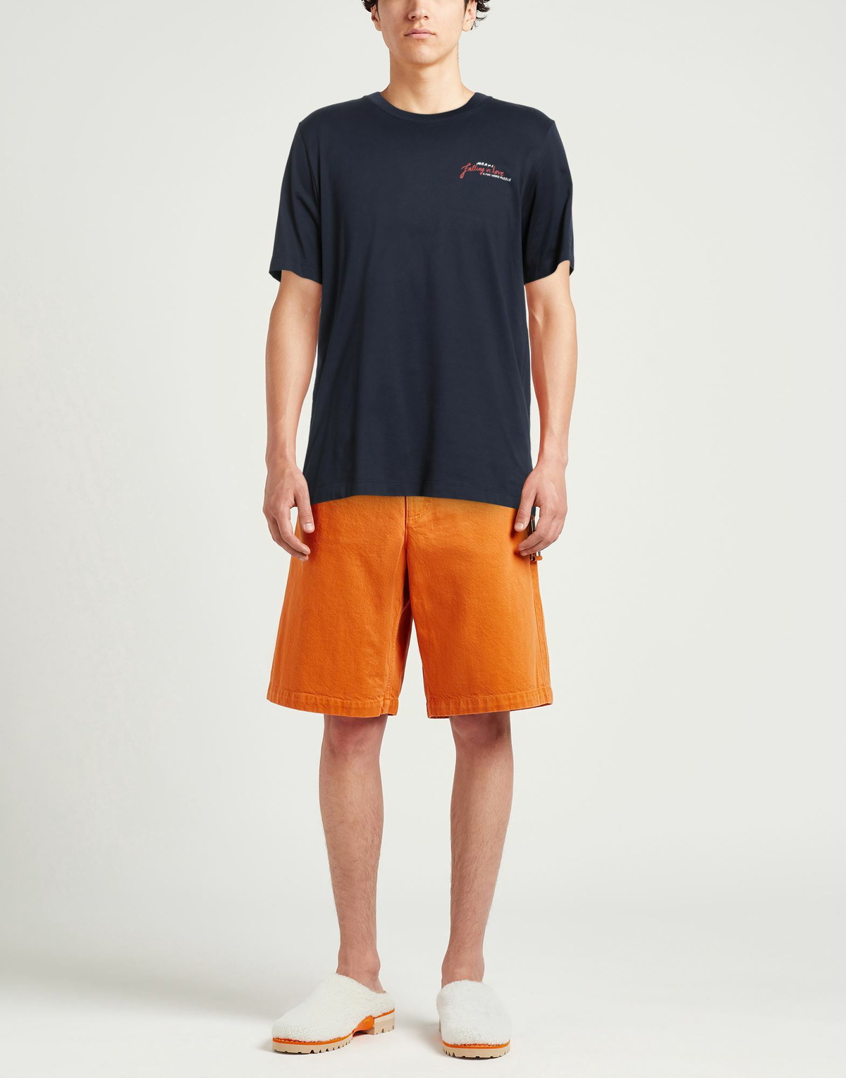 Marni Mens T-shirt Midnight in Blue