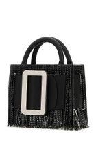 BOYY Black Leather Bobby 18 Crystal Flapper Handbag