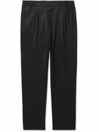 Mr P. - Tapered Twill Trousers - Black