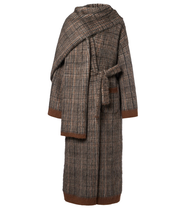 Photo: Brunello Cucinelli Checked mohair and wool-blend wrap coat