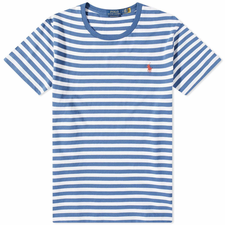 Photo: Polo Ralph Lauren Men's Funstripe T-Shirt in Old Royal/White