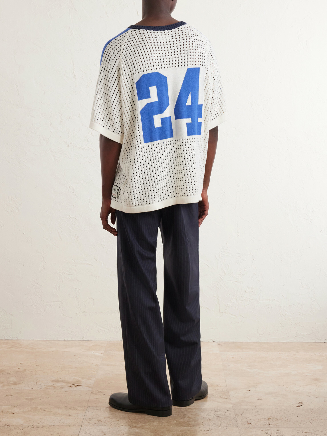 NAHMIAS - Logo-Jacquard Perforated Cotton T-Shirt - White