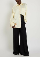Erdem Layered-effect Wide-leg Wool Trousers Black