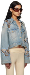 Blumarine Blue Appliqué Denim Jacket