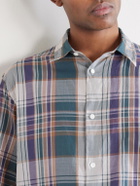 Kaptain Sunshine - Checked Cotton-Gauze Shirt - Green