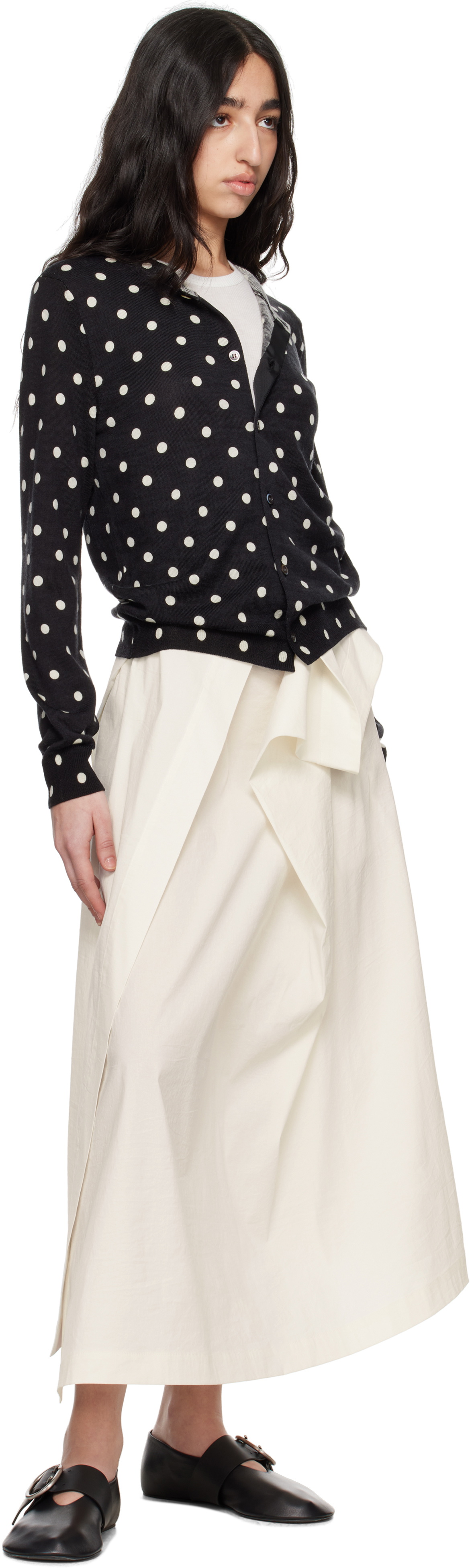 Comme des Garçons Comme des Garçons Black Polka Dots Pattern Print Cardigan