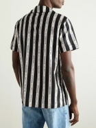 Balmain - Camp-Collar Logo-Print Striped Cotton-Poplin Shirt - Black