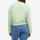 Sporty & Rich Women's Vendrome Cropped Crew Sweatshirt in Sage