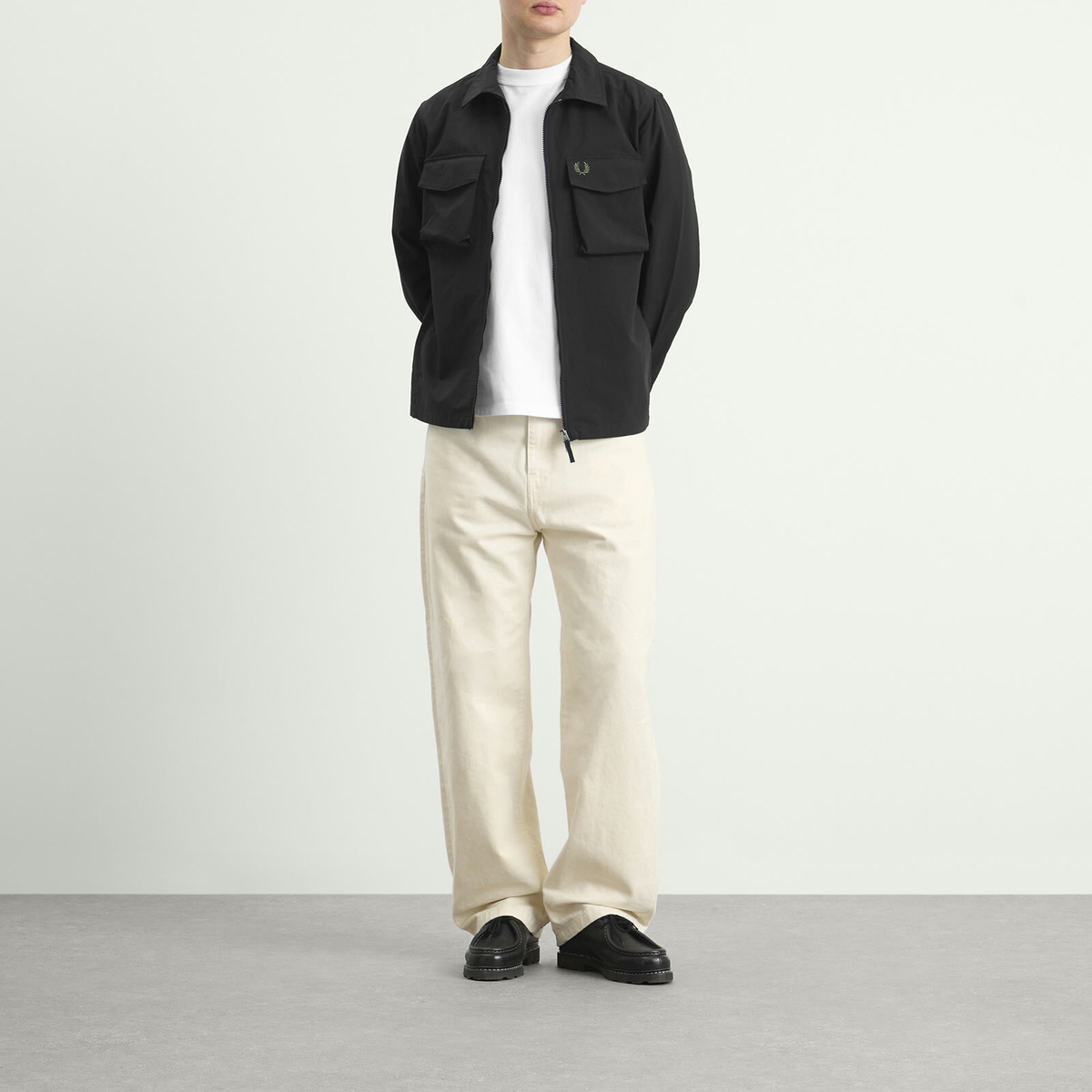 Fred Perry Men's Ripstop Pocket Overshirt in Black