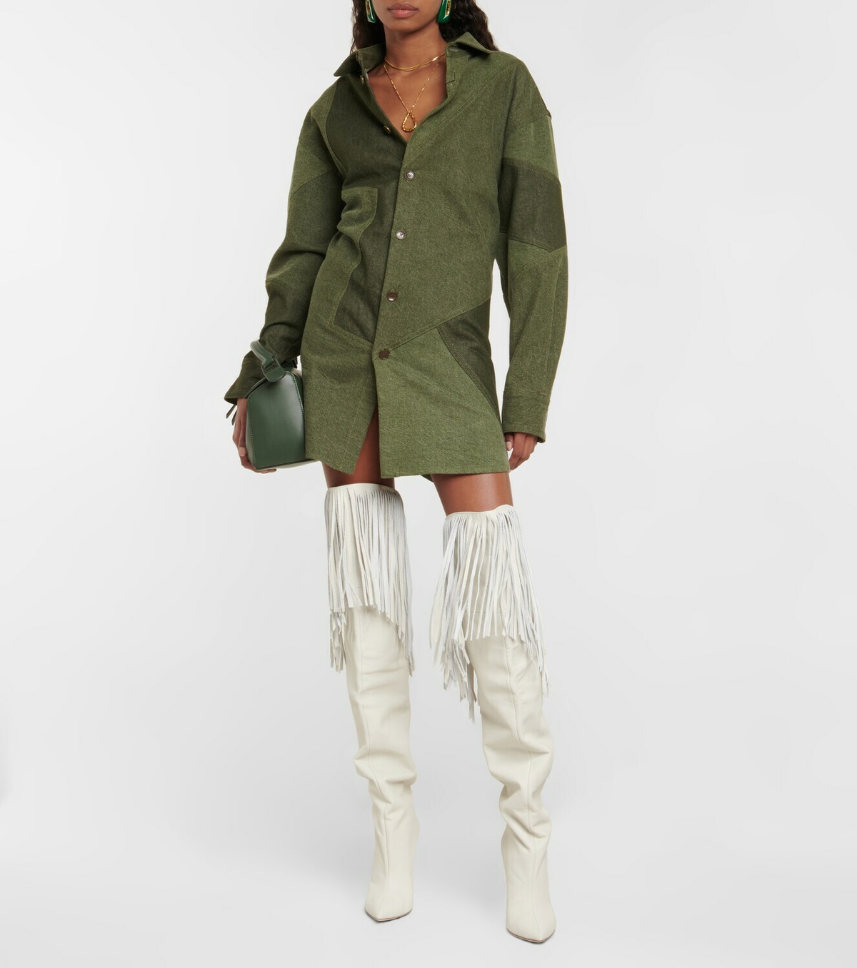 Paris Texas - Fringed leather over-the-knee boots Paris Texas Paris Texas - Fringed leather over-the-knee boots Paris Texas