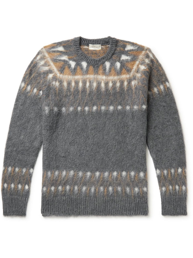 Photo: Altea - Fair Isle Brushed Jacquard-Knit Sweater - Gray