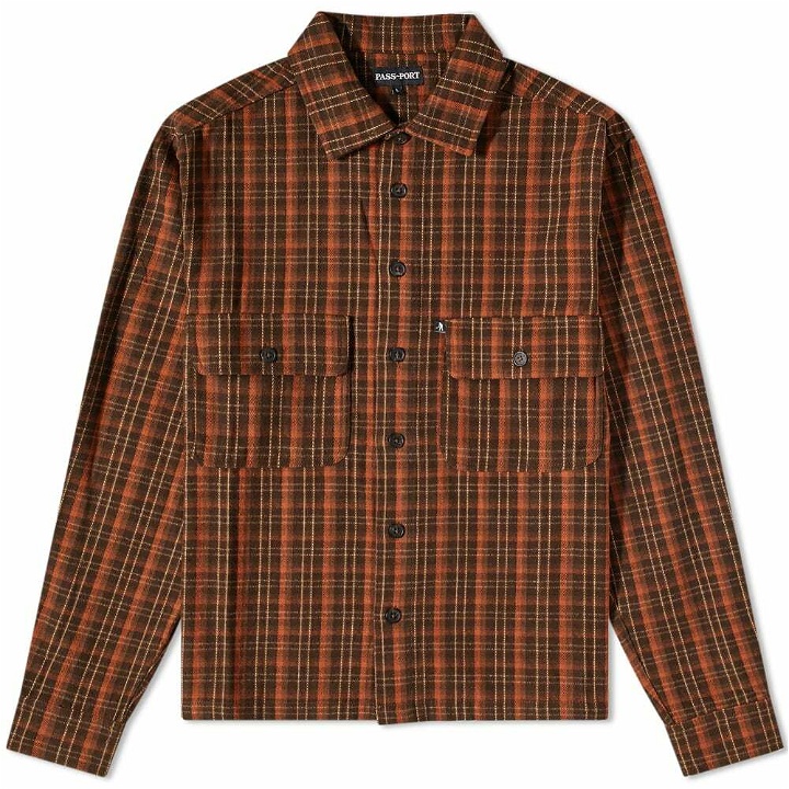 Photo: Pass~Port Men's Workers Flannel Overshirt in Chocolate