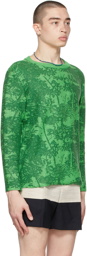 Eckhaus Latta Green Wool Poison Sweater