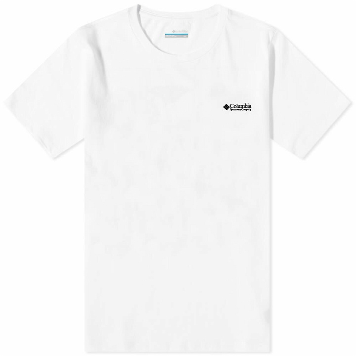 Photo: Columbia Men's Rapid Ridge Graphic T-Shirt in White Ore