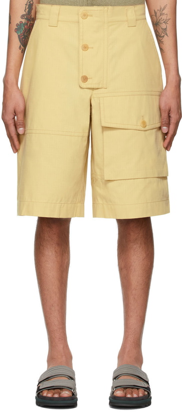 Photo: Jacquemus Yellow 'Le Short Laurier' Shorts