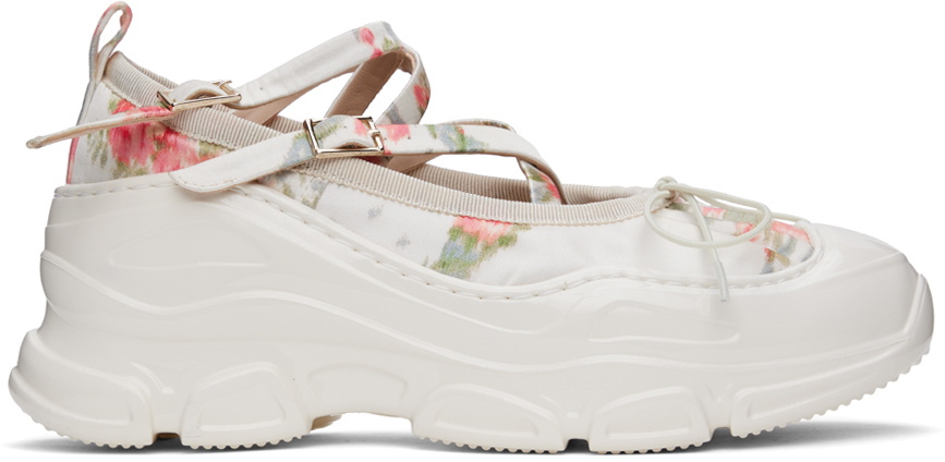 Simone Rocha White Criss-Cross Trek Ballerina Flats Simone Rocha