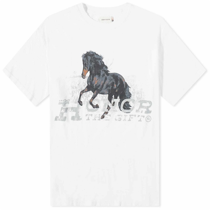 Photo: Honor the Gift Men's Work Horse T-Shirt in White