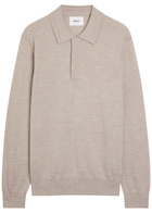 NN07 Emerson Melange Wool Polo Shirt Ecru