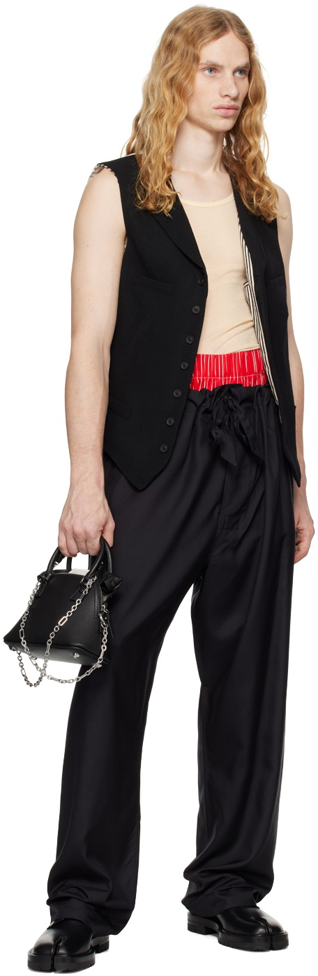 Maison Margiela Black Silk Poplin Trousers Maison Margiela display picture 1