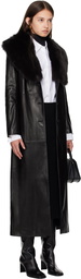 Nour Hammour Brown Dakota Leather Coat