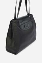 Diesel 1DR - Shopping bag in nylon with leather flap - Shopping Bags - Unisex - Black