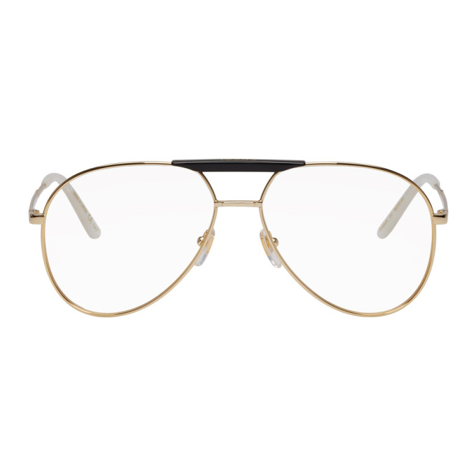 Photo: Gucci Gold and Black Cruise Pilot Glasses