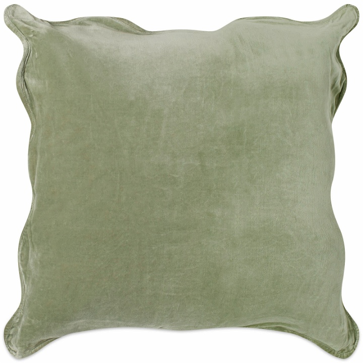 Photo: The Conran Shop Velvet Scallop Cushion Cover in Green 