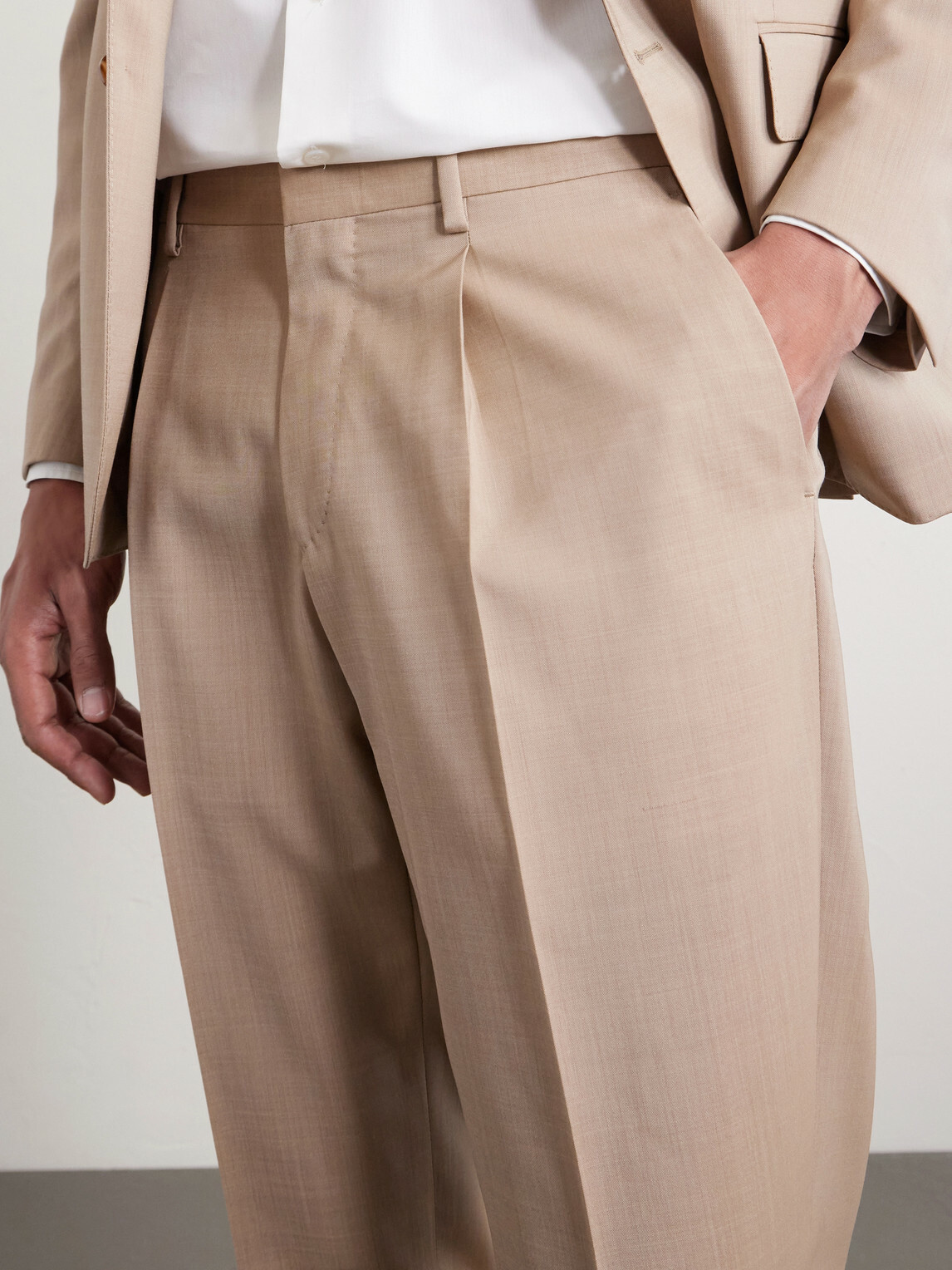 Lardini - Straight-Leg Virgin Wool Suit Trousers - Neutrals