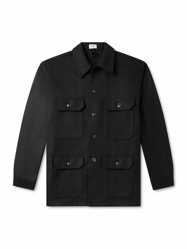 Photo: Ghiaia Cashmere - Wool-Flannel Jacket - Black
