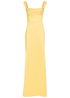 Rebecca Vallance Mandy Pleated Slubbed-poplin Maxi Dress Yellow