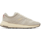 Hugo Beige Logo Detail Textured-Suede Sneakers