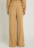 Gabriela Hearst Vargas Herringbone Cashmere and Silk-blend Trousers Camel