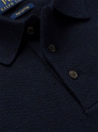 POLO RALPH LAUREN - Logo-Embroidered Honeycomb-Knit Pima Cotton Polo Shirt - Blue