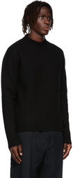 Jil Sander Black Wool Flannel Sweater