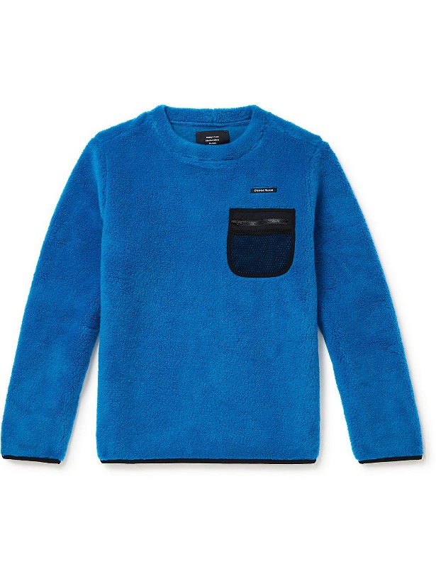 Photo: DISTRICT VISION - Sola Shell and Mesh-Trimmed Polartec Fleece Sweatshirt - Blue